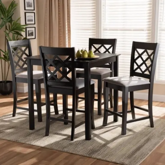 5pc Alora Espresso Wood - Baxton Studio image {1}