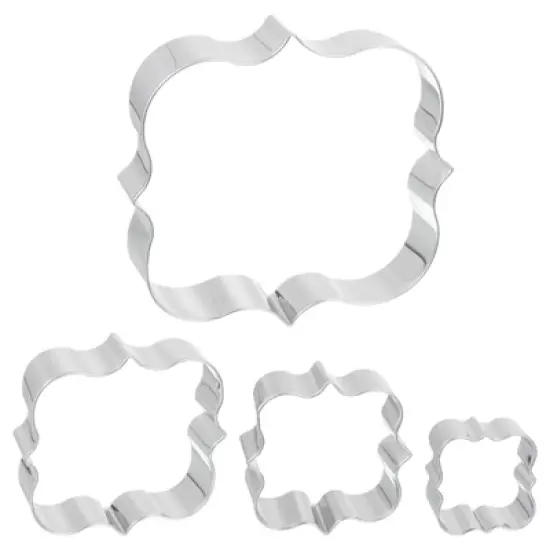 Unique Bargains Versatile Rust-proof Durable Dishwasher Safe Cookie Cutter Set Silver Tone 4 Pcs image {5}