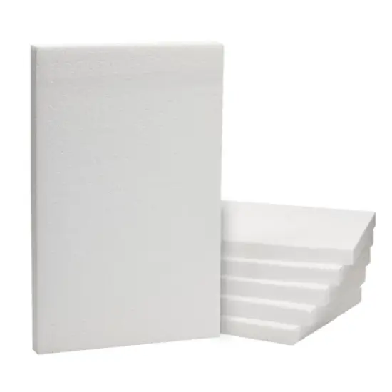 Juvale 6 Pack 1 Inch Thick Foam Board Sheets, 17x11 Inch Polystyrene Rectangles for DIY Crafts, Insulation, Sculptures, Models image {7}