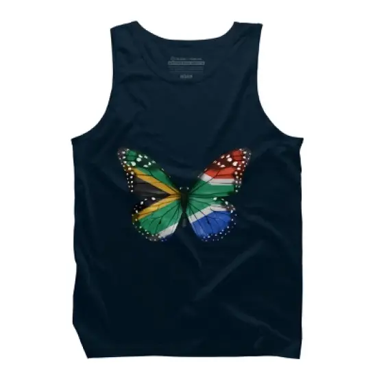 Men's Design By Humans Butterfly Flag Of South Africa By GiftsIdeas Tank Top image {5}