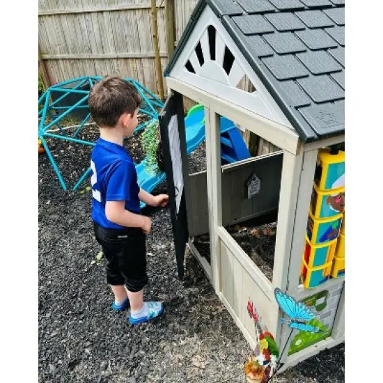 KidKraft Patio Party Wooden Outdoor Playhouse with Spinner Block Puzzle - 14pc image {9}