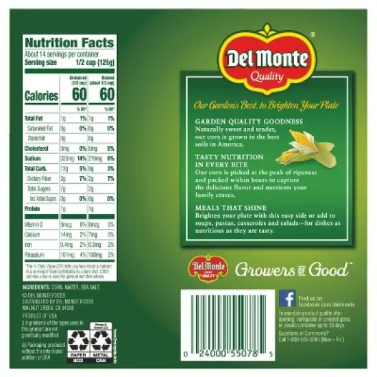 Del Monte Golden Sweet Whole Kernel Corn image {1}