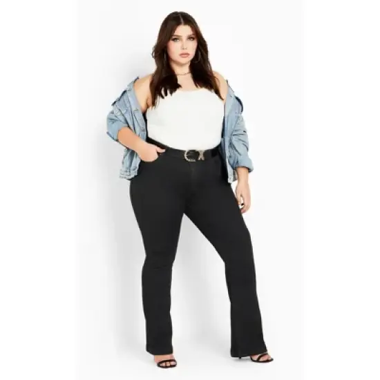Women's Plus Size Harley Lily Bootleg Jean - black wash | CITY CHIC image {6}