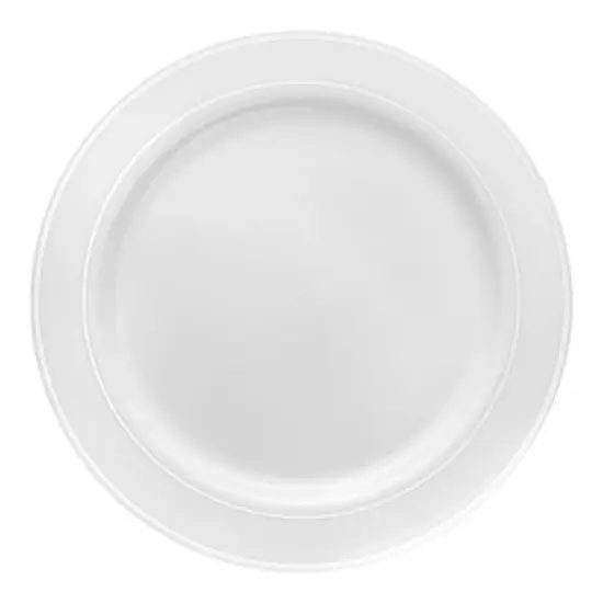 Smarty Had A Party 7.5" White w/ Silver Plastic Appetizer/Salad Plates - 120 pcs image {1}