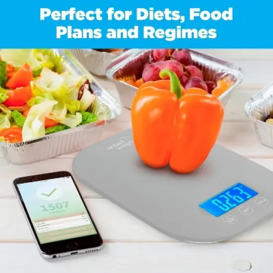 Smart Weigh Digital Food Scale -  11-pound capacity -  Gray image {3}