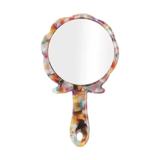 Unique Bargains Rose Shape Handheld Makeup Mirror 1 Pc image {6}