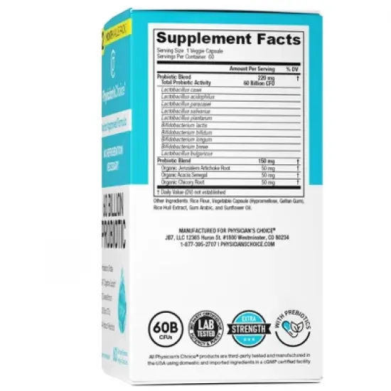 Physician's Choice 60 Billion Probiotic with Prebiotic Capsules image {2}