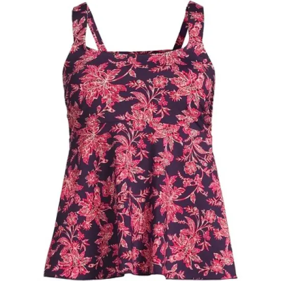 Lands' End Women's Flutter Scoop Neck Tankini Top Comfort Adjustable Straps image {10}