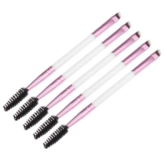 Unique Bargains Soft Double Heat Angled Eyebrow Brush Eyelash Extension Brush for Women Eye Makeup image {6}