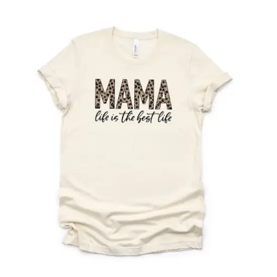 Simply Sage Market Women's Mama Life Is The Best Life Leopard Short Sleeve Graphic Tee image {5}