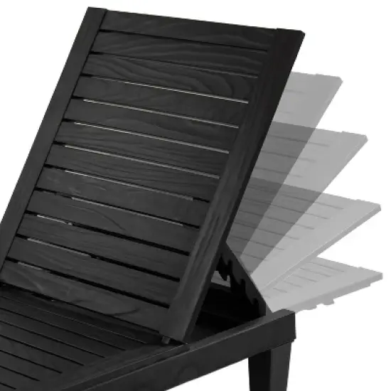 Sunnydaze 5-Position Adjustable Sun Lounger Polypropylene Resin - Black image {8}