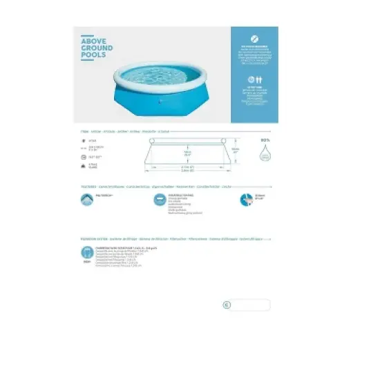 Pool Central 8ft Round Inflatable Easy Set Kids Swimming Pool with Filter Pump image {4}