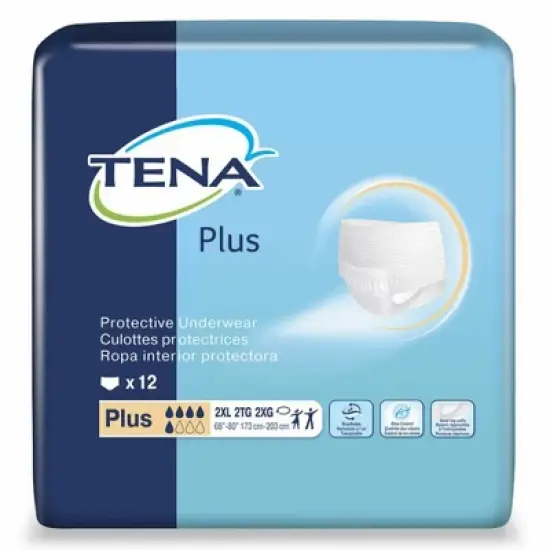 TENA ProSkin Overnight Super Incontinence Underwear, Heavy Absorbency, Unisex, 2XL, 12 Count image {2}