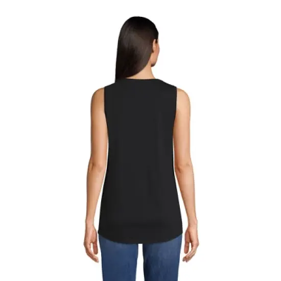 Lands' End Women's Supima Cotton Scoop Neck Tunic Tank Top image {1}