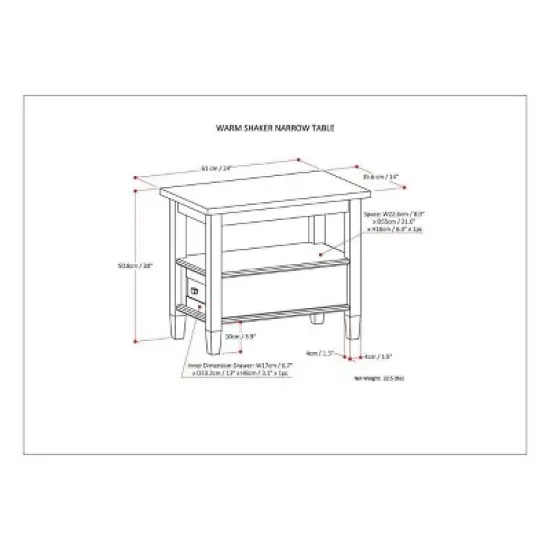 14" Norfolk Narrow Side Table - Wyndenhall image {8}
