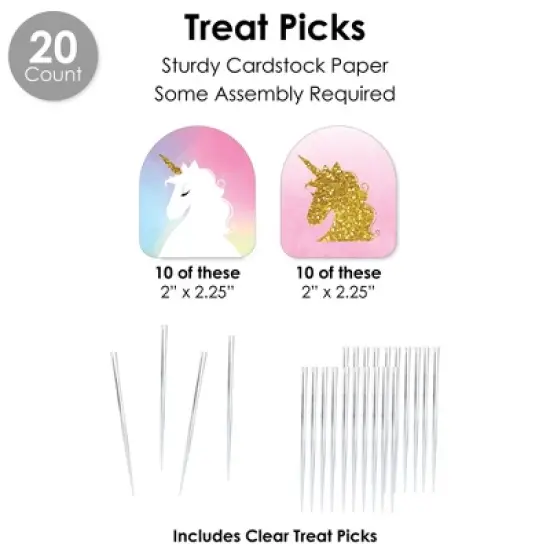 Big Dot of Happiness Rainbow Unicorn - Magical Unicorn Baby Shower or Birthday Party Favors and Cupcake Kit - Fabulous Favor Party Pack - 100 Pieces image {4}