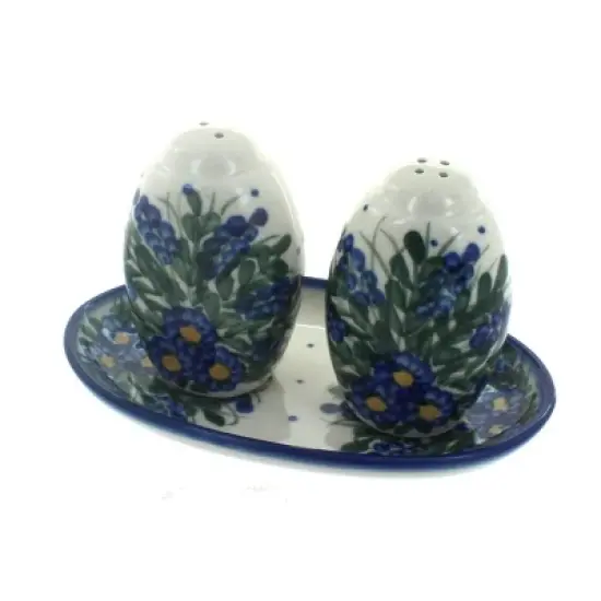 Blue Rose Polish Pottery 2D WR Unikat Salt & Pepper Shakers image {3}