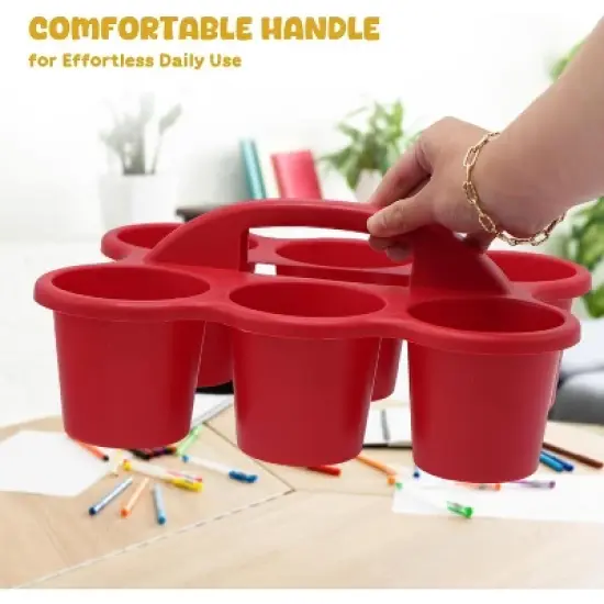 4E's Novelty 4 Pack Pencil Caddy for Classroom, Vibrant Classroom Caddy, Durable Table Drink Holder for School, Useful School&rsquo;s Desk Caddy image {7}