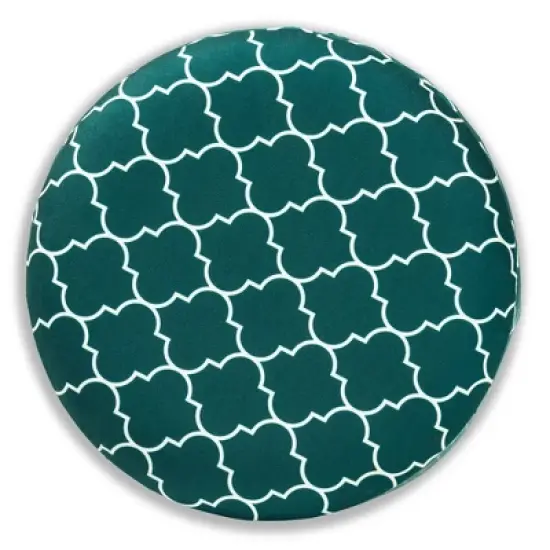 Serra Quatrefoil Velvet Upholstered Metal Storage Ottoman - Baxton Studio image {2}