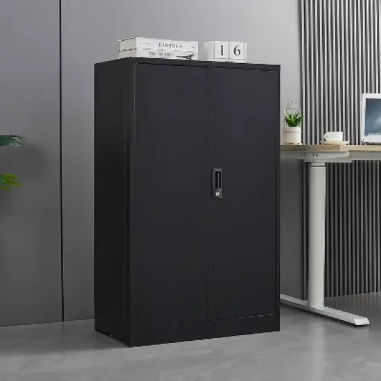 KTMBDW Metal Cabinet, Entryway Cabinet with Adjustable Shelves, Metal Storage Cabinet for Classroom, Living Room, Kitchen, Outdoor image {7}