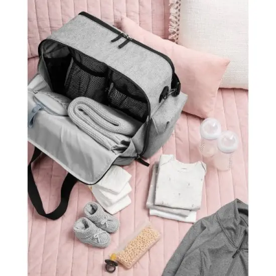 Skip Hop Duo Signature Diaper Weekender Bag - Gray Melange image {4}