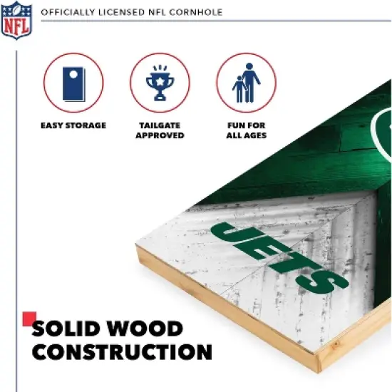NFL New York Jets 2'x4' Wood Cornhole Set image {2}