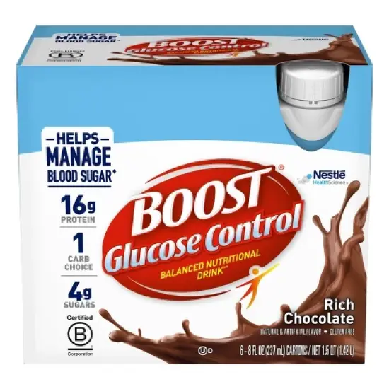 Boost Rich Chocolate Glucose Control Meal Replacement Drinks - 6pk/48 fl oz image {7}