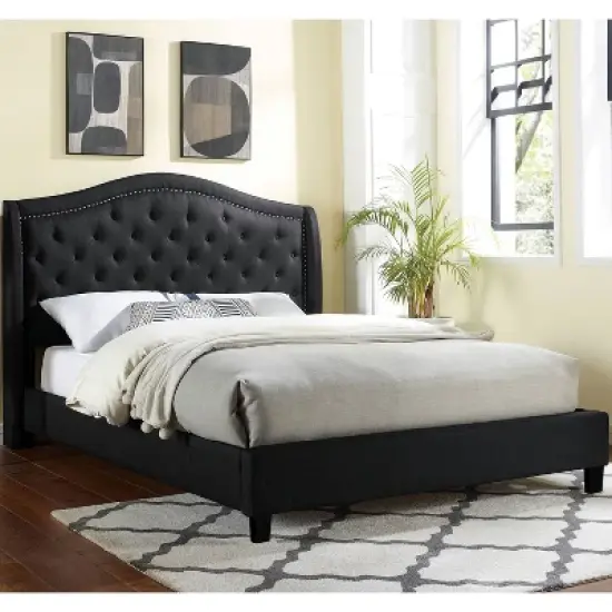 Bantris Tufted Headboard Platform Bed - HOMES: Inside + Out image {1}