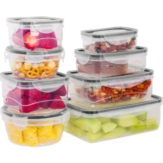 Lexi Home Plastic Containers with Snap Lock Lids (Set of 8) image {3}