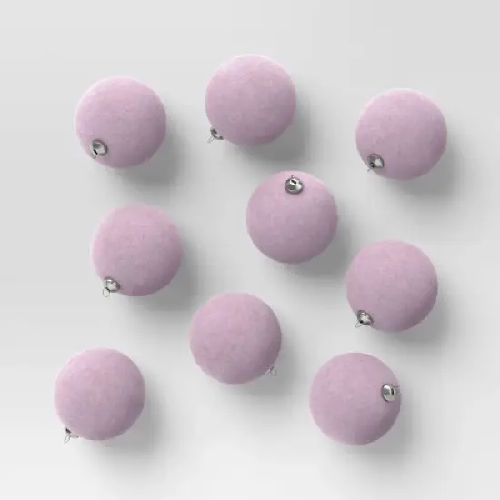 9ct 80mm Christmas Flocked Ball Ornament Set - Wondershop&trade; image {10}