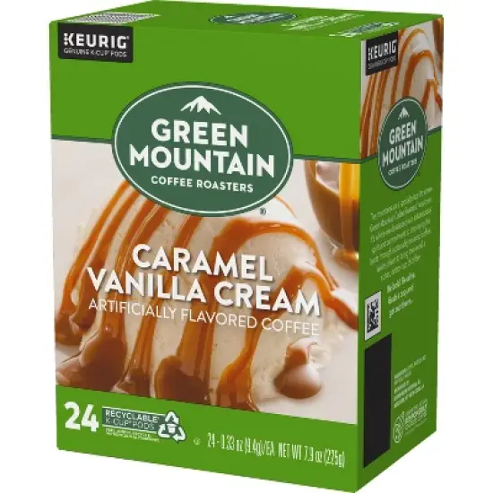24ct Green Mountain Coffee Caramel Vanilla Cream Keurig K-Cup Coffee Pods Flavored Coffee Light Roast image {4}
