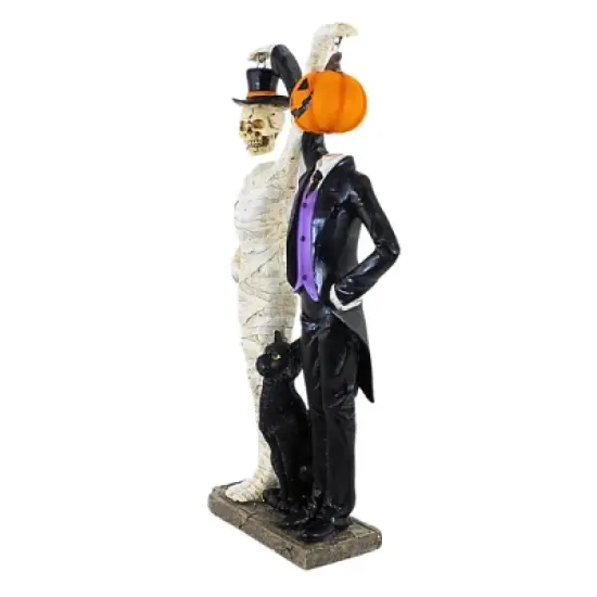Transpac 18.5 Inch Skull & Pumpkin Hanging Head Halloween Figurine , Halloween Decor Mummy Cat (3PC) image {2}