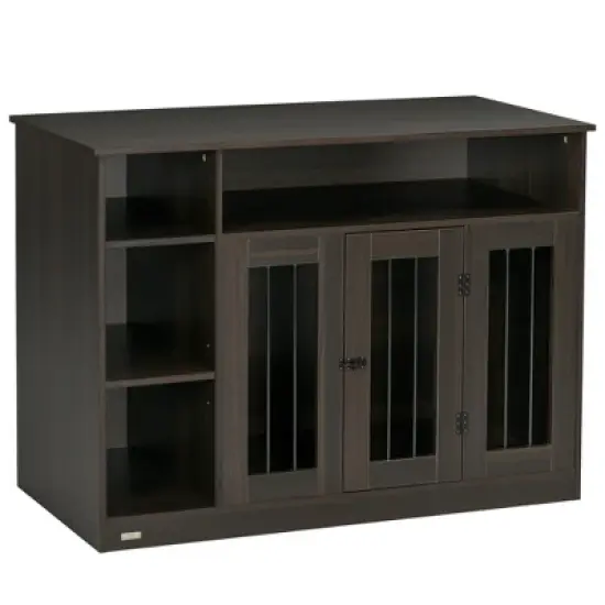 PawHut Dog Crate Furniture with Storage Space, Dog Kennel with Lockable Door, Pet Cage for Large Medium Dogs, 47" x 23.5" x 35" image {7}