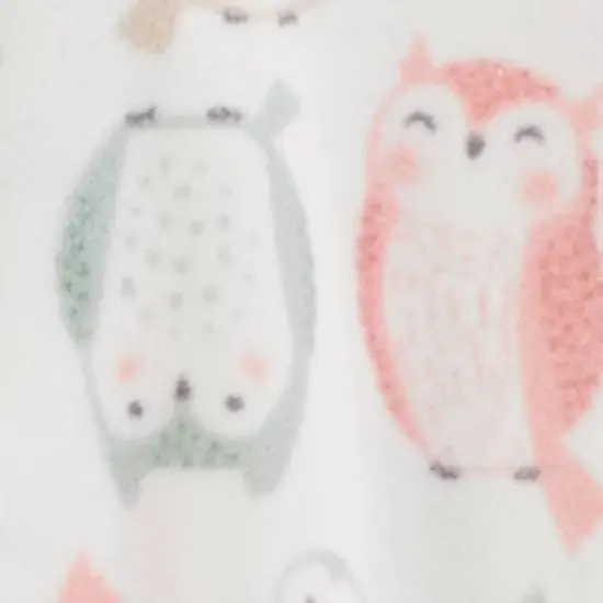 Carter's Just One You&reg;️ Toddler Girls' 2pk Florals and Owls Fleece Footed Pajama - Ivory/Green image {2}