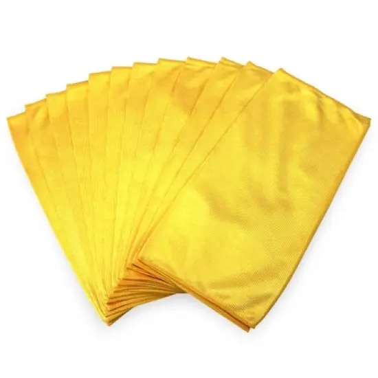 Arkwright Smart Choice Shiny Glass Cleaning Cloths (12 Pack), 16x16, Microfiber image {8}