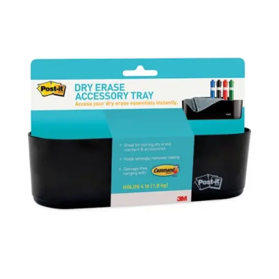 Post-it Dry Erase Accessory Tray, 8.5 x 3 x 5.25, Black image {2}