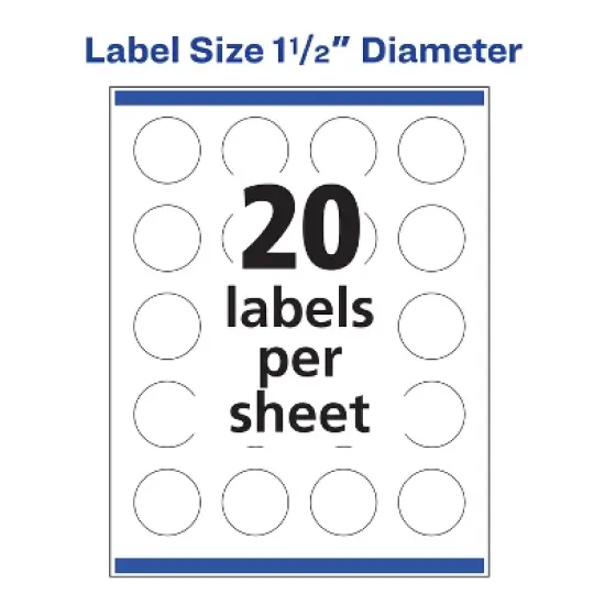 Avery Glossy Clear Round Labels with Sure Feed, 1.5" diameter image {6}