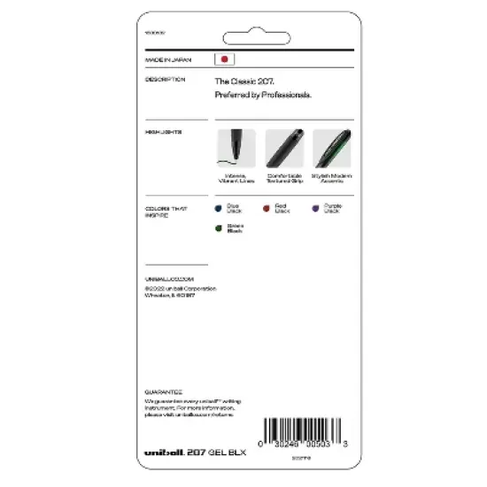 uni-ball 207 BLX Series Gel Pen .7mm Assorted 4/Pack 1838182 image {3}