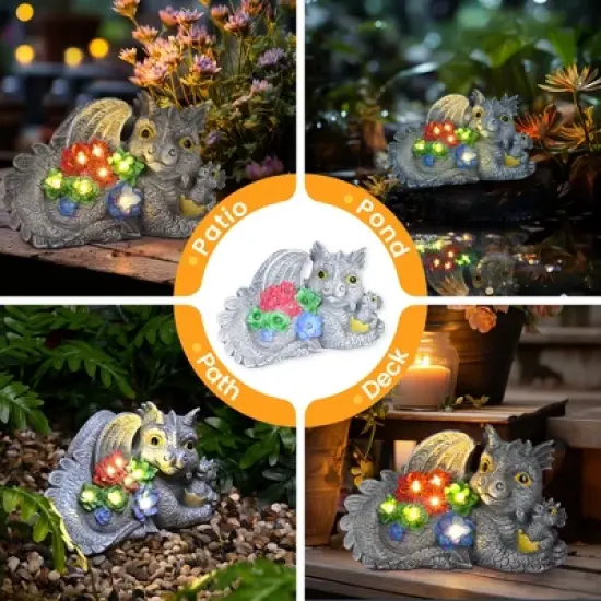 Gigalumi Solar-Powered Dragon Garden Statue with Lights, Perfect for Outdoor Decor, Ideal Gift for Women, Housewarming & Birthday image {4}