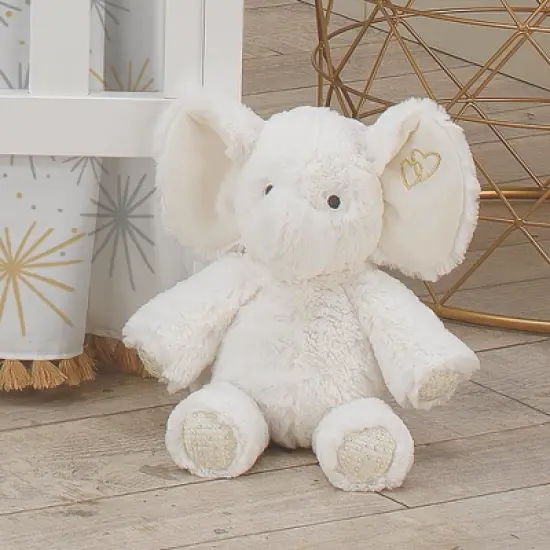 Lambs & Ivy Signature Jamboree Plush Elephant - Marshmallow - Gray, Gold, White image {2}