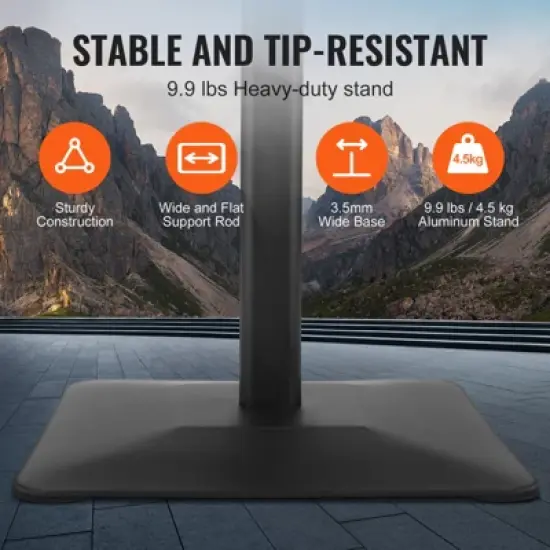 VEVOR Pedestal Sign Holder,11 x 17 Inch Vertical and Horizontal Adjustable Poster Stand,Heavy-Duty Floor Standing Sign Holder with Metal Base, Black image {4}