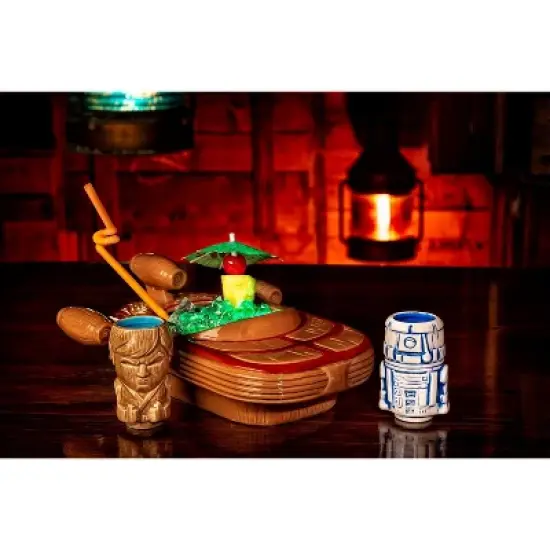 Beeline Creative Geeki Tikis Star Wars Landspeeder Punch Bowl with Luke and R2-D2 Mini Muglets image {1}