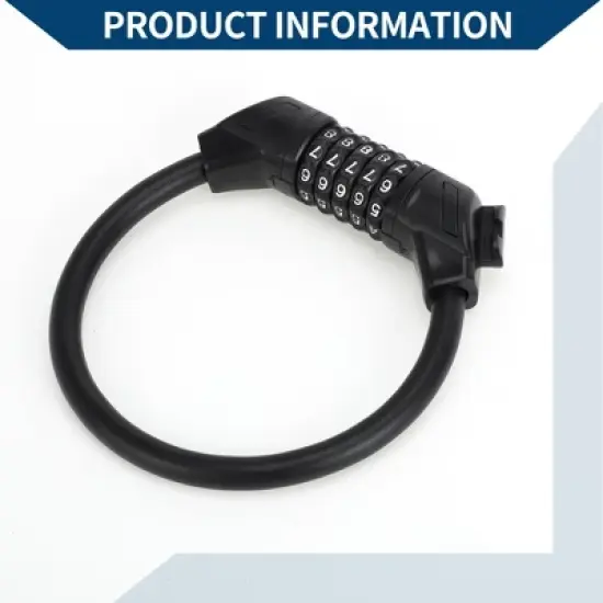 Unique Bargains Bicycle Padlock Cable Lock Spiral Lock 5 Digit Resettable Bike Cable Lock image {4}