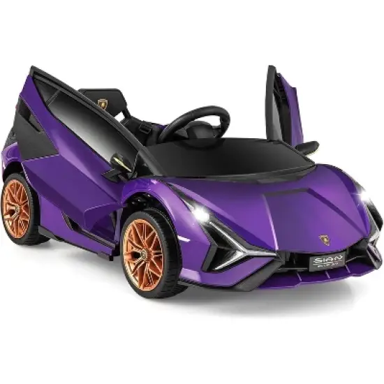 Costway 12V Ride on Car  with 2.4G Remote Control LED Lights MP3 Music Horn image {12}