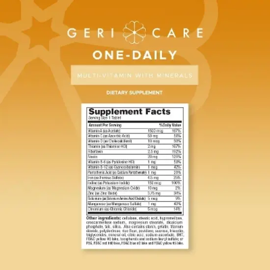 Geri Care One Day Multivitamins With Minerals, 1000 Count image {1}