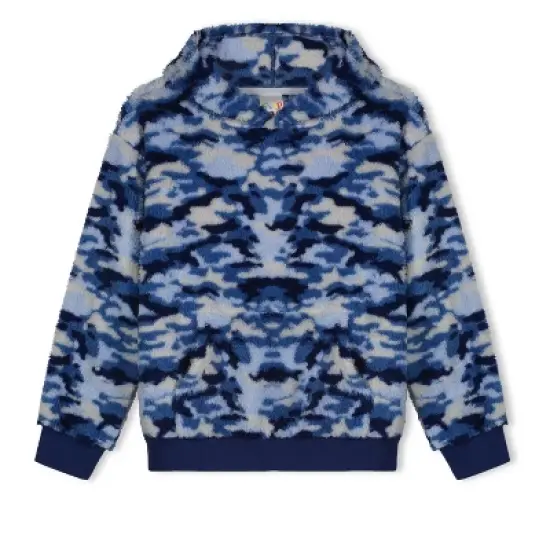 Sleep On It Boys Blue Camo Soft Novelty Fleece 2-Piece Hooded Pajama Sleep Pant Set image {2}