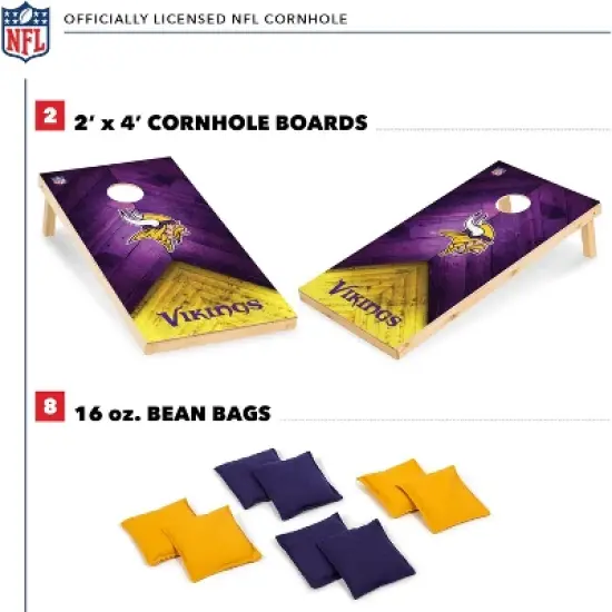 NFL Minnesota Vikings 2'x4' Wood Cornhole Set image {1}