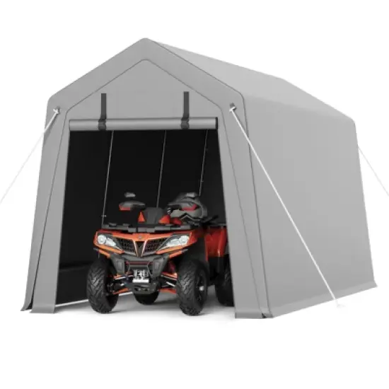 Motorcycle Storage Shed,Heavy Duty Portable Tent with Rolled Zipper Door,Waterproof Design for ATV,Motorcycle image {8}