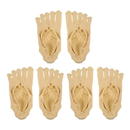 Unique Bargains Invisible Five Fingers Socks Breathable Soft Fashion No Show Socks for Women 3 Pairs image {7}