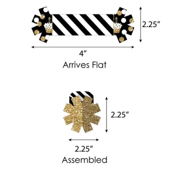 Big Dot of Happiness Adult Happy Birthday - Gold - Birthday Party Paper Napkin Holder - Napkin Rings - Set of 24 image {6}